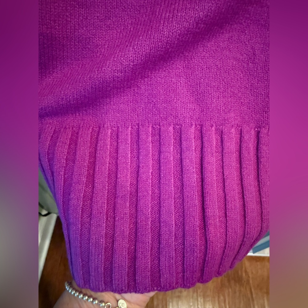 NWT GAP Vibrant Purple Ribbed Mock Neck Like Sweater SZ L - Picture 9 of 11